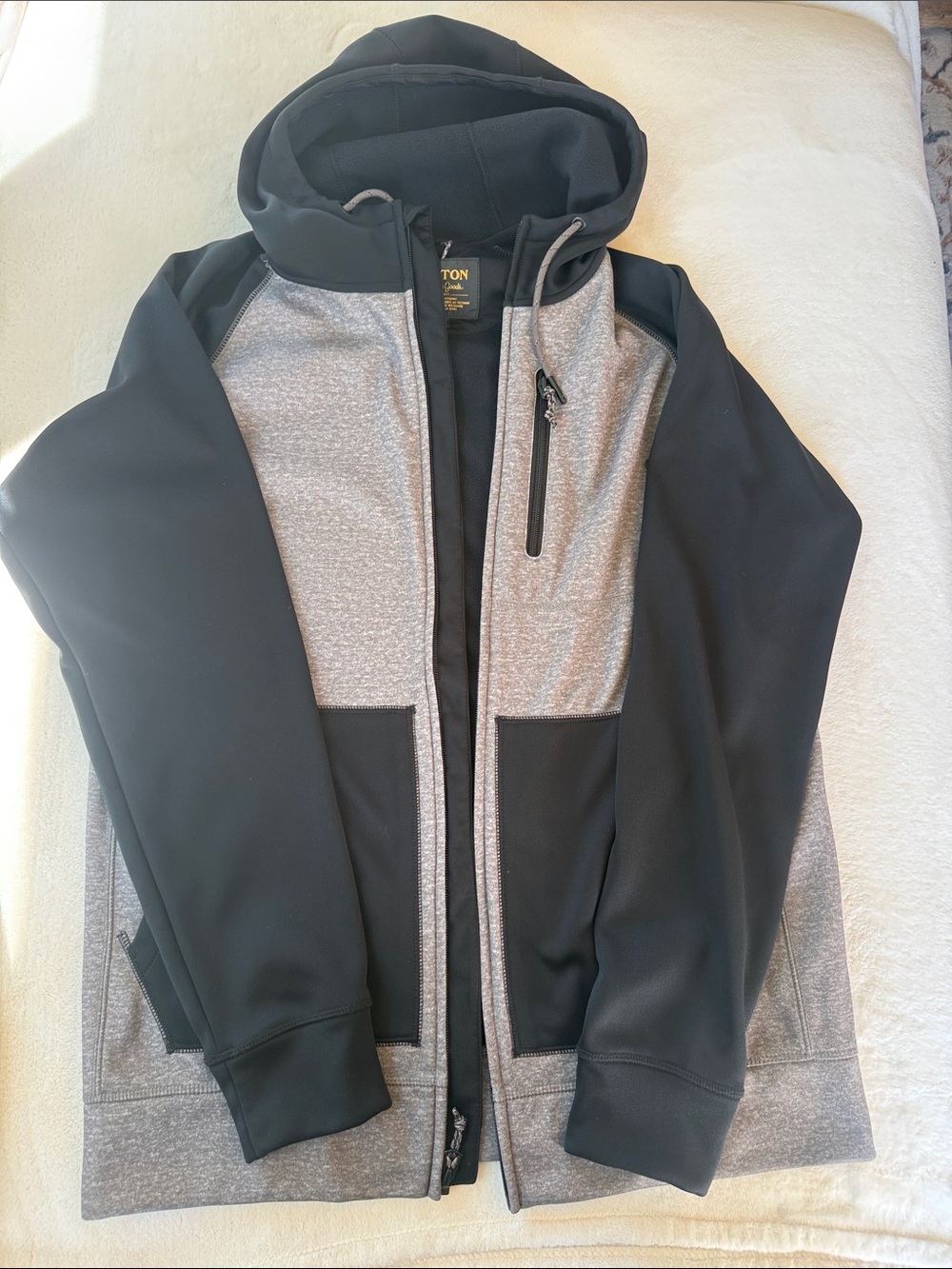 Burton Two-Tone Hooded Softshell Jacket - Black & Heather Gray